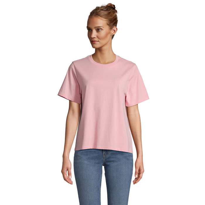 T-shirt femme personnalisable coton bio 150 g/m² Legend Rose bonbon